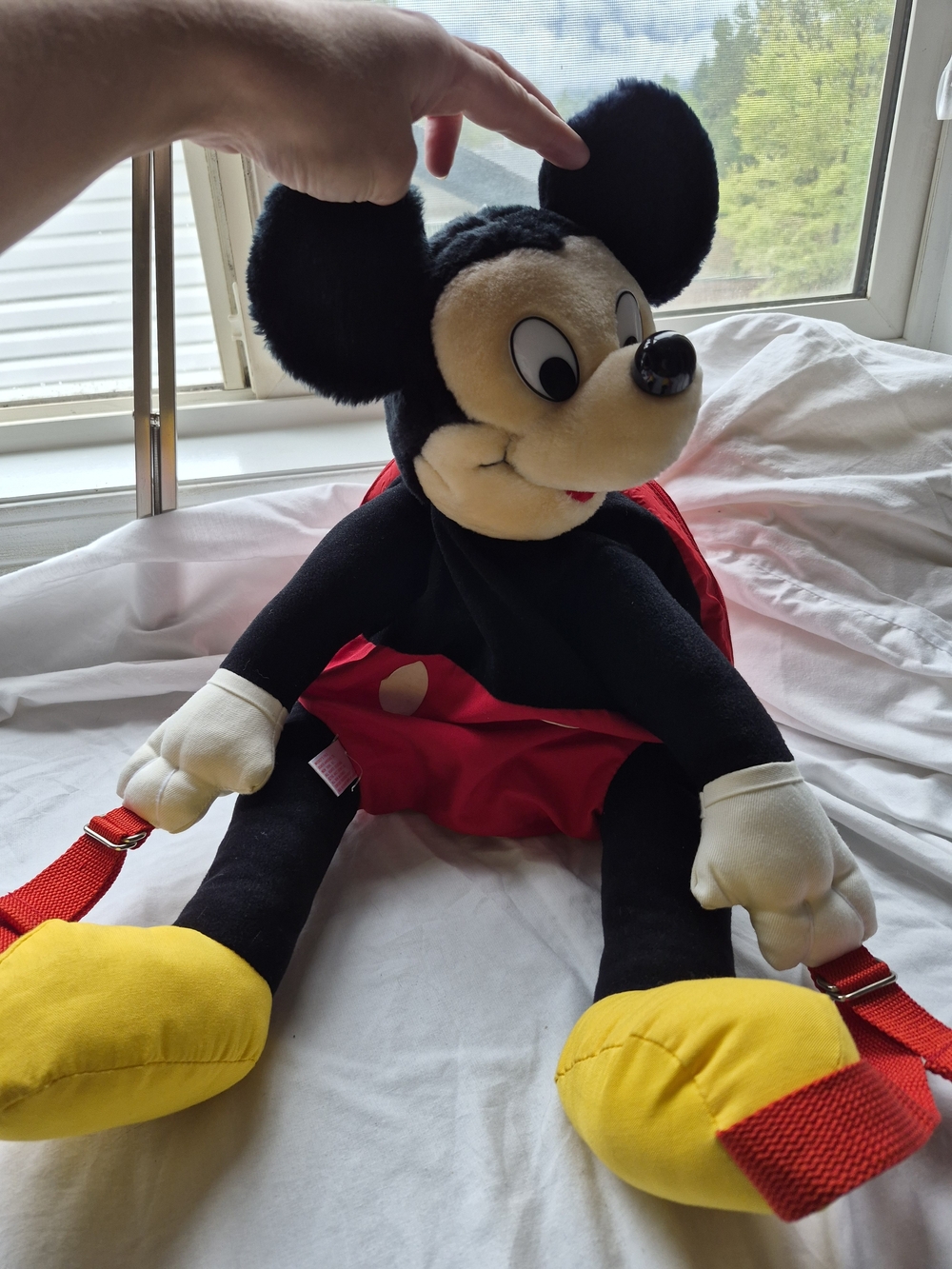 Vintage 1980s Disney Mickey’s Pals Plush Backpack Dover Handbag Red
